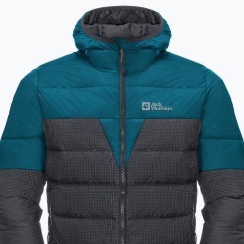 Пуховик чоловічий Jack Wolfskin Dna Tundra Down Hoody чорно-блакитний 1206612_4133_006