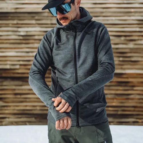 Кофта трекінгова чоловіча POC Merino Zip Hood sylvanite grey melange