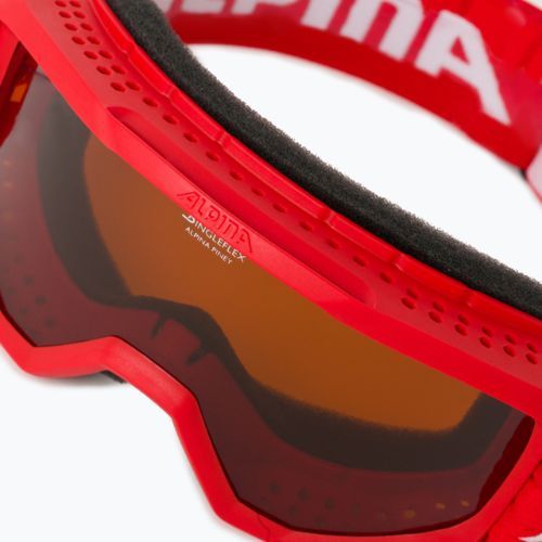 Маска лижна дитяча Alpina Piney red matt/orange