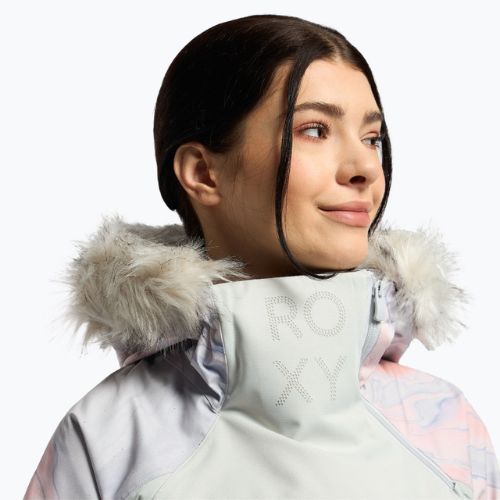 Куртка сноубордична жіноча ROXY Chloe Kim Overhead gray violet marble