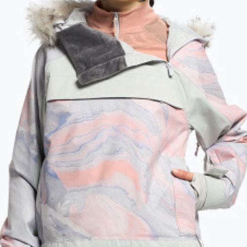 Куртка сноубордична жіноча ROXY Chloe Kim Overhead gray violet marble