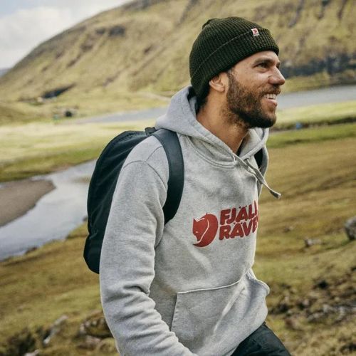 Кофта трекінгова чоловіча Fjällräven Logo Hoodie grey/melange