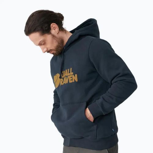 Кофта трекінгова чоловіча Fjällräven Logo Hoodie dark navy
