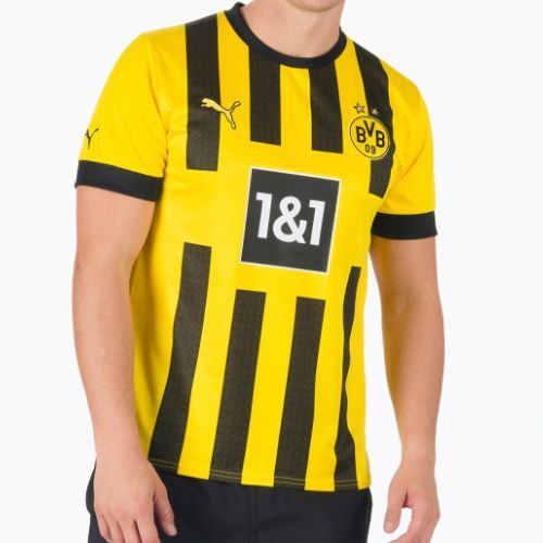 Футболка футбольна чоловіча PUMA Bvb Home Jersey Replica Sponsor жовто-чорна 765883 01