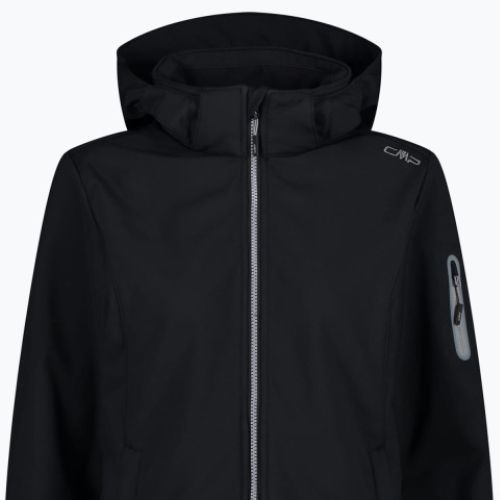 Куртка софтшел жіноча CMP Zip Hood чорна 39A5006