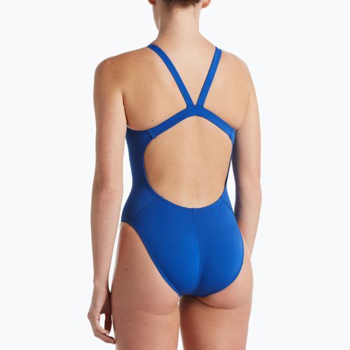 Купальник суцільний жіночий Nike Hydrastrong Solid Fastback блакитний NESSA001-494