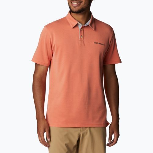 Футболка трекінгова чоловіча Columbia Nelson Point Polo desert orange