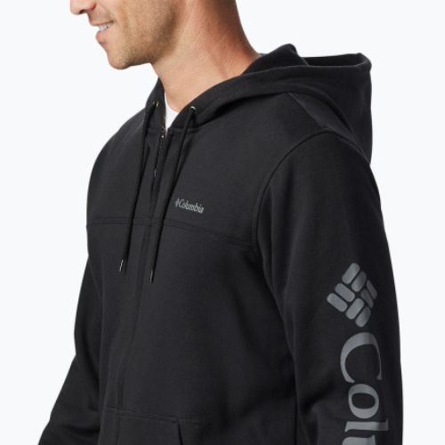 Кофта трекінгова чоловіча Columbia Logo Fleece Full Zip black/csc sleeve logo