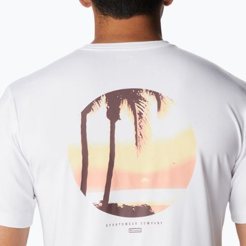 Футболка трекінгова чоловіча Columbia Tech Trail Graphic white/palmscape tonal graphic