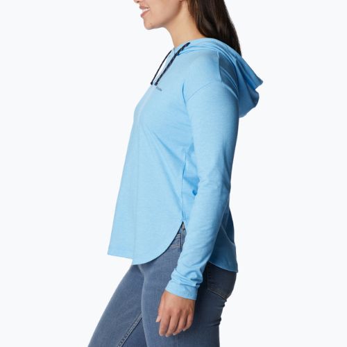 Кофта трекінгова жіноча Columbia Sun Trek EU Hooded Pullover vista blue heather