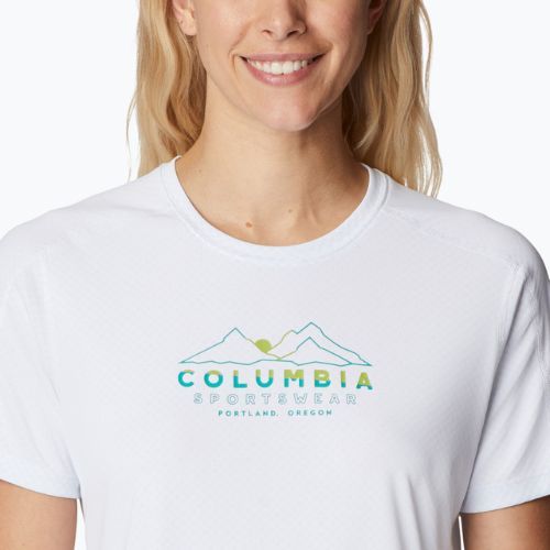 Футболка трекінгова жіноча Columbia Zero Rules Graphic Crew white/csc range lines graphic
