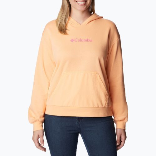 Кофта трекінгова жіноча Columbia Logo III French Terry peach wild geranium