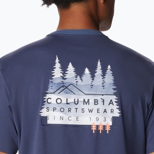 Футболка трекінгова чоловіча Columbia Legend Trail dark mountain/csc washed pines graphic