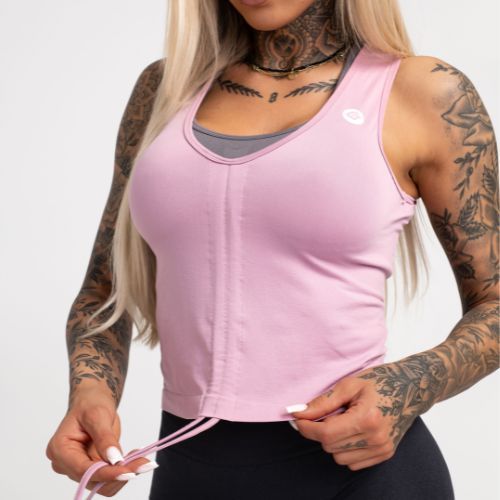 Топ тренувальний жіночий Gym Glamour Drawstring Pink 447