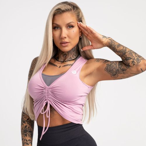 Топ тренувальний жіночий Gym Glamour Drawstring Pink 447