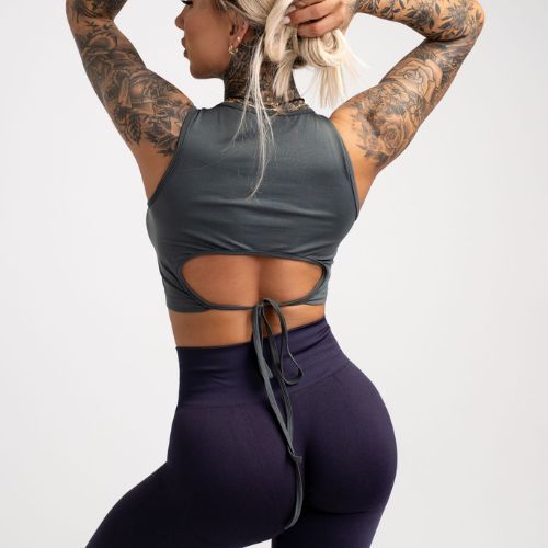 Топ тренувальний жіночий Gym Glamour Tied Silver Grey 444