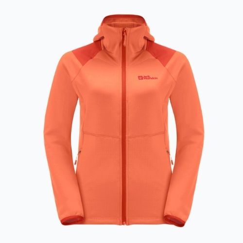 Кофта трекінгова жіноча Jack Wolfskin Kolbenberg Hooded FZ помаранчева 1711071