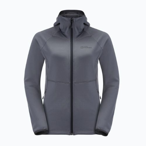 Кофта трекінгова жіноча Jack Wolfskin Kolbenberg Hooded FZ сіра 1711071