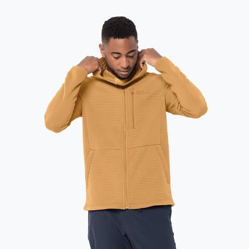 Кофта трекінгова чоловіча Jack Wolfskin Modesto Hooded жовта 1706493