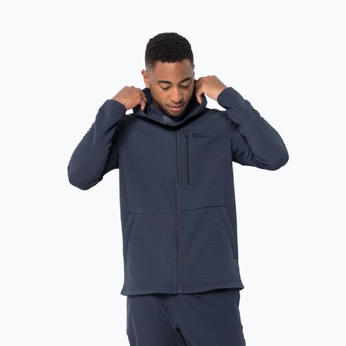 Кофта трекінгова чоловіча Jack Wolfskin Modesto Hooded чорна 1706493