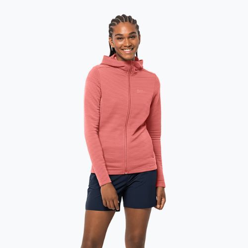 Кофта трекінгова жіноча Jack Wolfskin Modesto Hooded рожева 1706254
