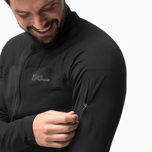 Кофта трекінгова чоловіча Jack Wolfskin Prelight FZ Black 1711001
