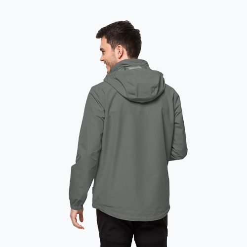 Куртка дощовик чоловіча Jack Wolfskin Stormy Point 2L зелена 1111142