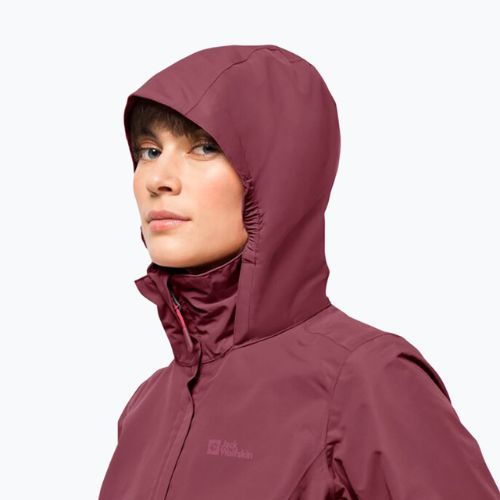 Куртка дощовик жіноча Jack Wolfskin Stormy Point 2L бордова 1111202