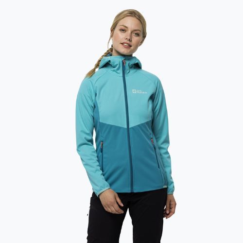 Куртка софтшел жіноча Jack Wolfskin Go Hike Softshell блакитна 1306862