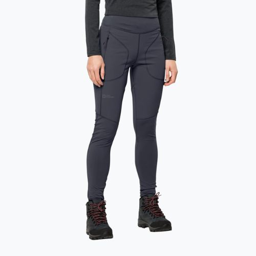 Легінси для трекінгу жіночі Jack Wolfskin Salmaser Tights сірі 1507781