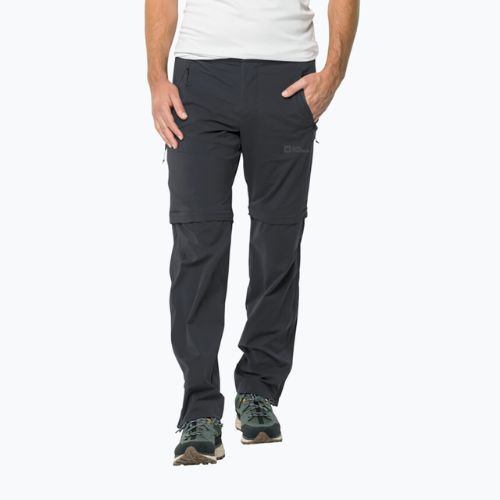 Штани софтшел чоловічі Jack Wolfskin Glastal Zip Away сірі 1508301