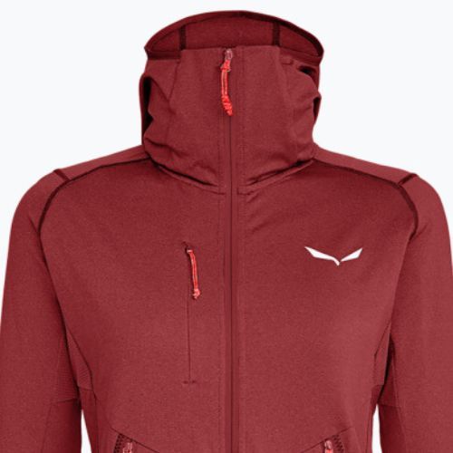 Кофта флісова жіноча Salewa Agner Hybrid PL/DST FZ Hoody темно-червона 00-0000027372