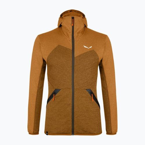Кофта флісова чоловіча Salewa Puez Melange PL FZ Hoody коричнева 00-0000027386