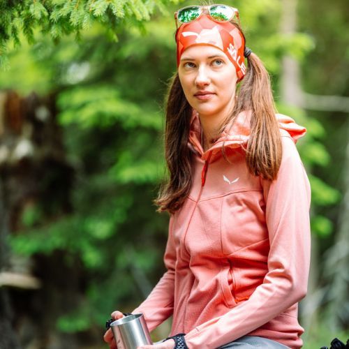 Кофта флісова жіноча Salewa Puez Hybrid PL FZ Hoody світло-рожева 00-0000027389