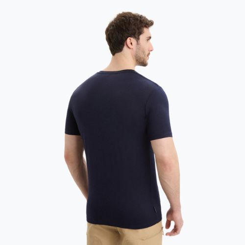 Футболка трекінгова чоловіча icebreaker Tech Lite II 7 Mountain Tops midnight navy