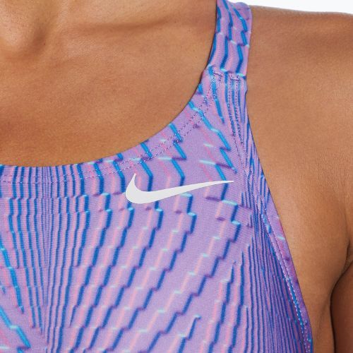 Купальник суцільний жіночий Nike Hydrastrong Multi Print Fastback фіолетовий NESSD011-660
