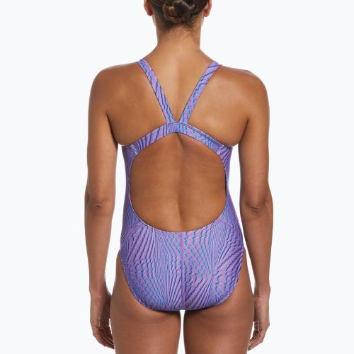 Купальник суцільний жіночий Nike Hydrastrong Multi Print Fastback фіолетовий NESSD011-660
