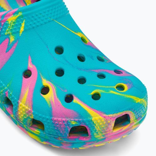 Шльопанці дитячі Crocs Classic Marbled Clog K digital aqua/multi