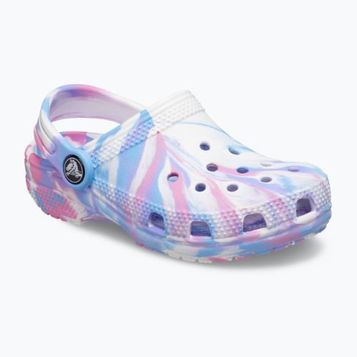 Шльопанці дитячі Crocs Classic Marbled Clog T white/pink