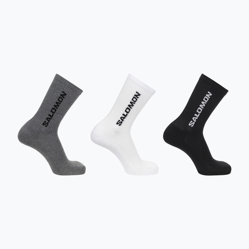 Шкарпетки для трекінгу Salomon Everyday Crew 3 пари black/white/med grey