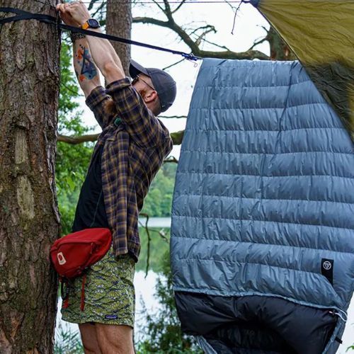 Спальний мішок AURA Nom 200 195 см/правий сталевий