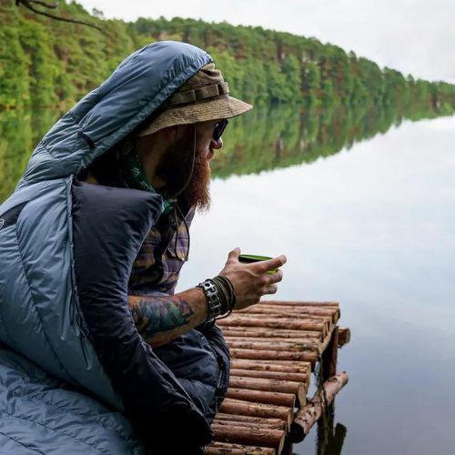 Спальний мішок AURA Nom 200 195 см/правий сталевий