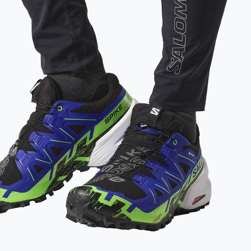 Кросівки для бігу чоловічі Salomon Spikecross 6 GTX black/surf the web/green gecko