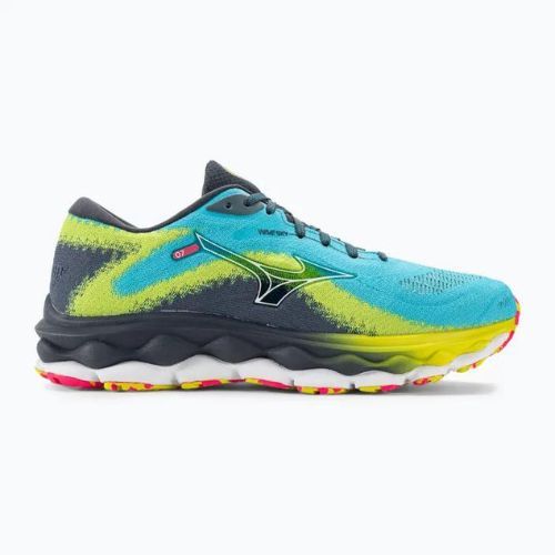 Кросівки для бігу чоловічі Mizuno Wave Sky 7 jet blue/white/bolt2neon