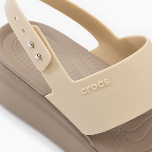 Босоніжки жіночі Crocs Brooklyn Met Low Wedge metal champagne
