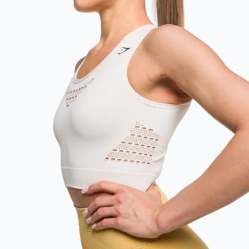Топ тренувальний жіночий Gymshark Energy Seamless Crop Top cream white