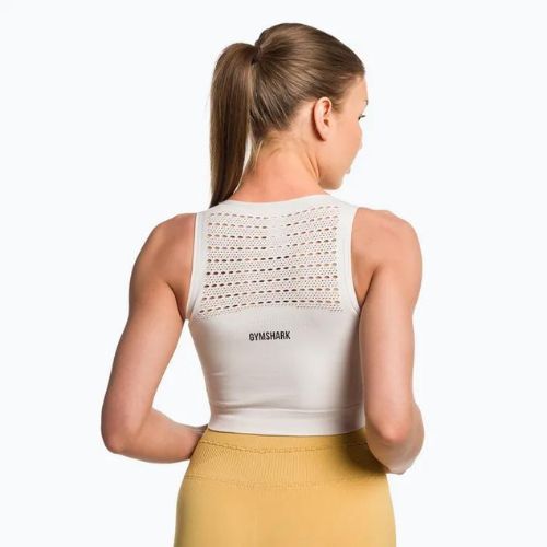 Топ тренувальний жіночий Gymshark Energy Seamless Crop Top cream white