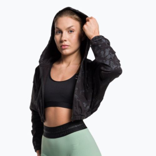 Кофта тренувальна жіноча Gymshark KK Twins Zip Up Crop black/blue