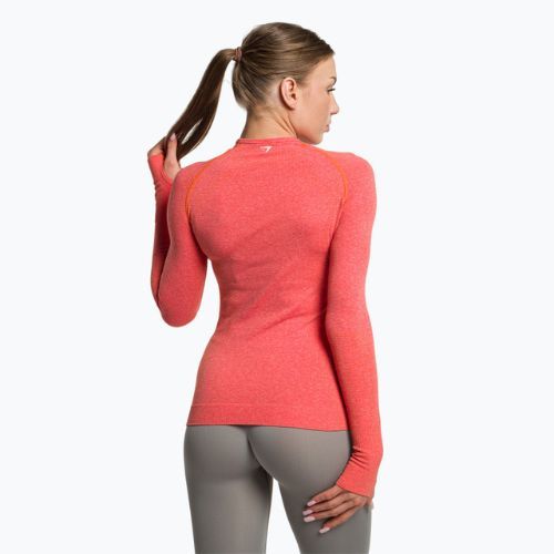 Топ лонгслів тренувальний жіночий Gymshark Vital Seamless Top red/orange/white