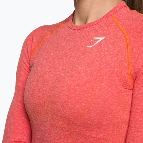 Топ лонгслів тренувальний жіночий Gymshark Vital Seamless Top red/orange/white